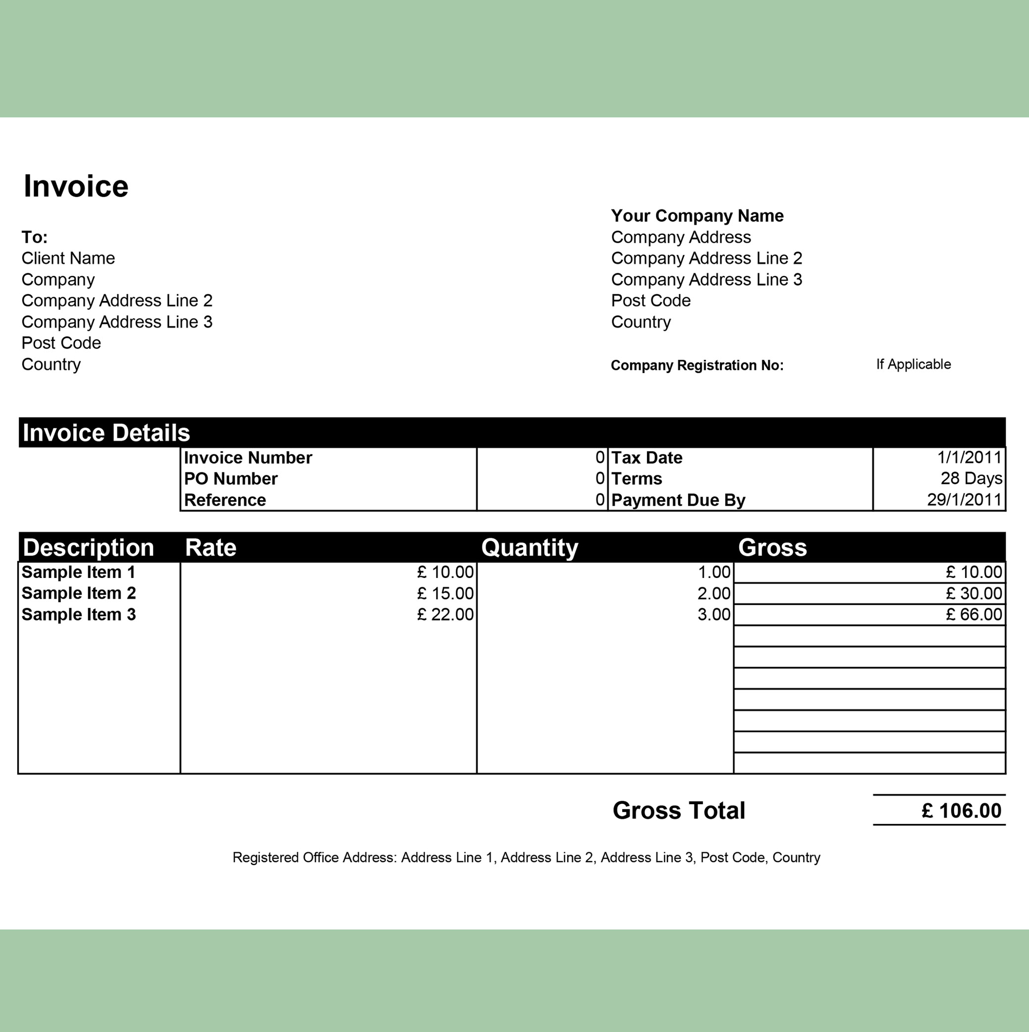 Free Billing Invoice Template Excel - Templates Printable Download